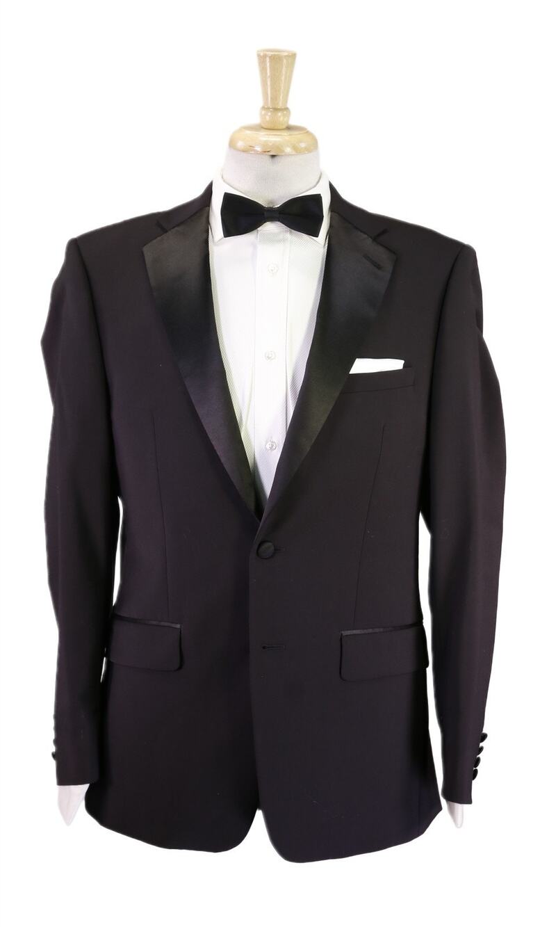 Calvin Klein Mens Black Slim Fit Tuxedo Wedding Formal Wool Blazer Jacket 40R